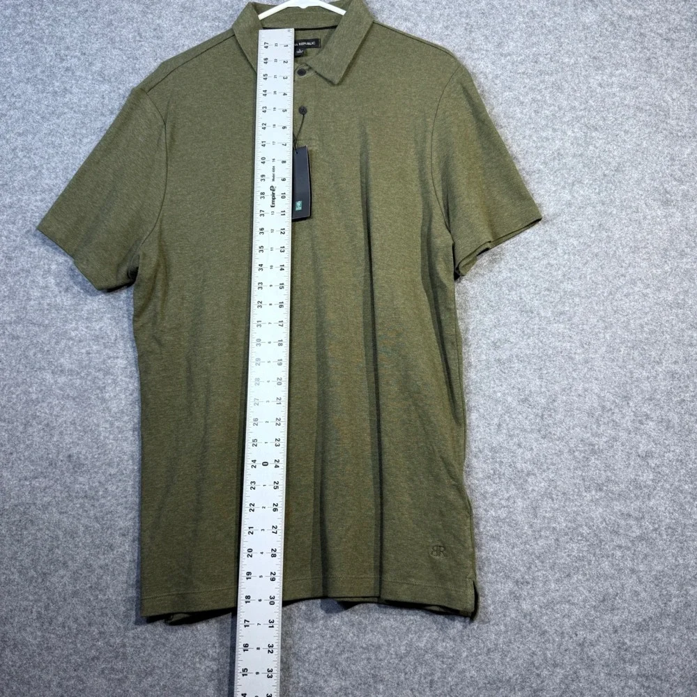 Banana Republic Luxe Touch Performance Polo Olive Green Short Sleeve‎ Men's L